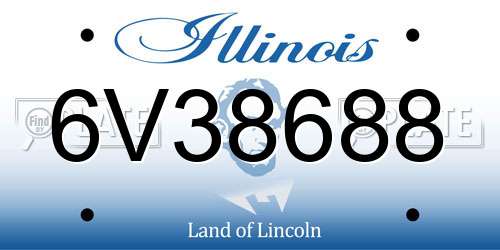 6V38688 Illinois License Plate