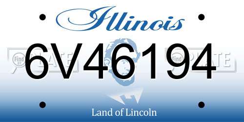 6V46194 Illinois License Plate