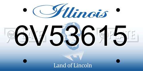 6V53615 Illinois License Plate