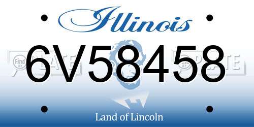 6V58458 Illinois License Plate