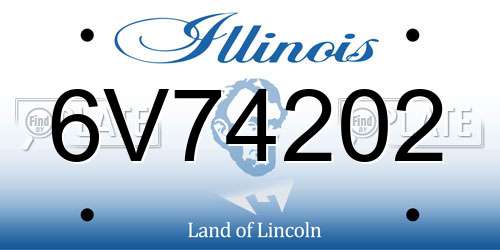 6V74202 Illinois License Plate
