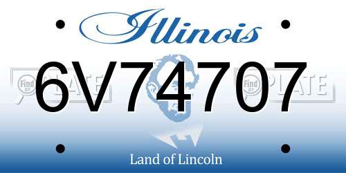 6V74707 Illinois License Plate