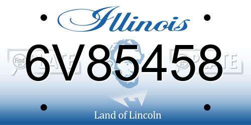 6V85458 Illinois License Plate