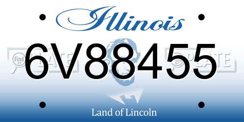 6V88455 Illinois License Plate