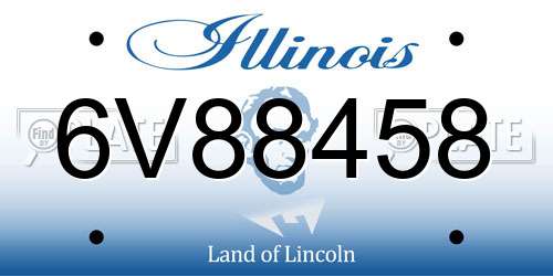 6V88458 Illinois License Plate