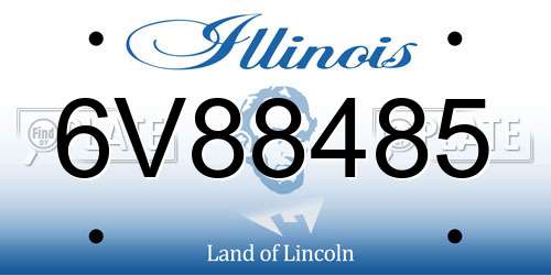 6V88485 Illinois License Plate