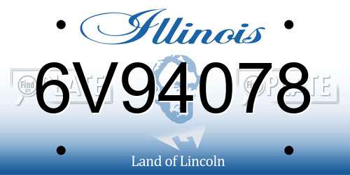 6V94078 Illinois License Plate