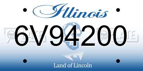 6V94200 Illinois License Plate