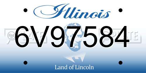 6V97584 Illinois License Plate
