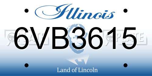 6VB3615 Illinois License Plate