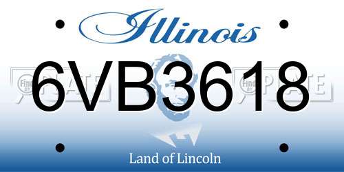6VB3618 Illinois License Plate