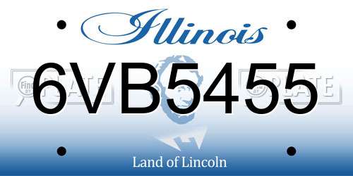 6VB5455 Illinois License Plate