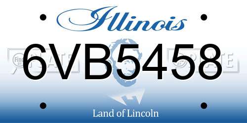 6VB5458 Illinois License Plate