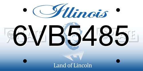 6VB5485 Illinois License Plate