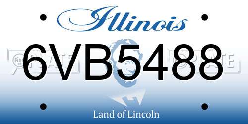 6VB5488 Illinois License Plate