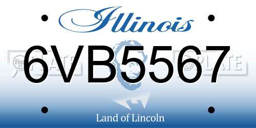 6VB5567 Illinois License Plate