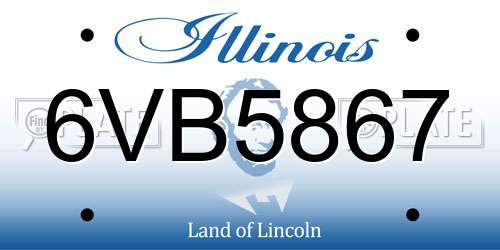 6VB5867 Illinois License Plate