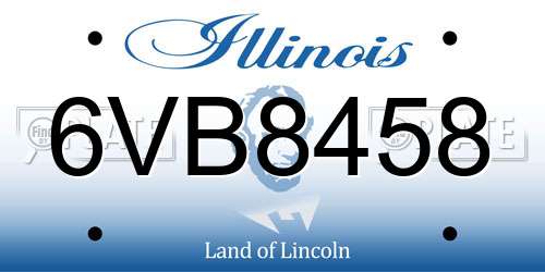 6VB8458 Illinois License Plate