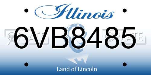 6VB8485 Illinois License Plate