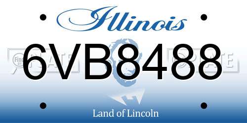 6VB8488 Illinois License Plate
