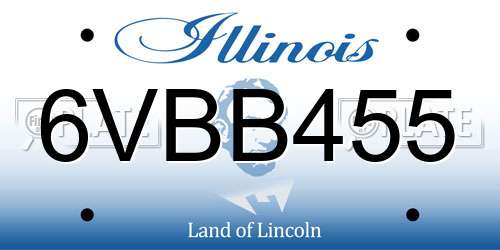 6VBB455 Illinois License Plate