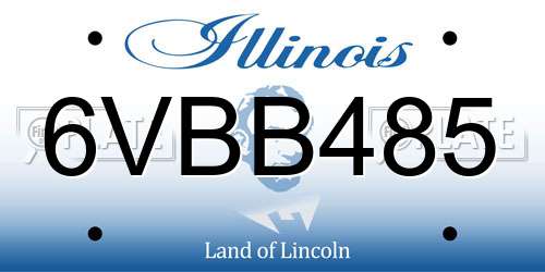 6VBB485 Illinois License Plate