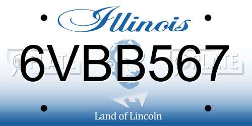 6VBB567 Illinois License Plate