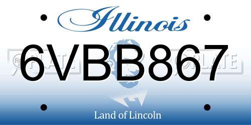 6VBB867 Illinois License Plate