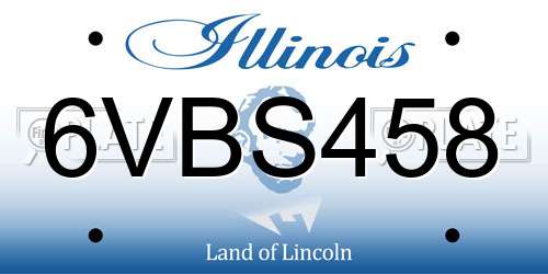 6VBS458 Illinois License Plate