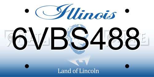 6VBS488 Illinois License Plate