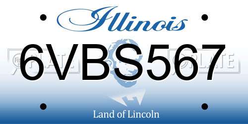 6VBS567 Illinois License Plate