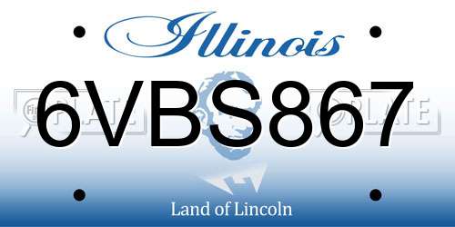 6VBS867 Illinois License Plate