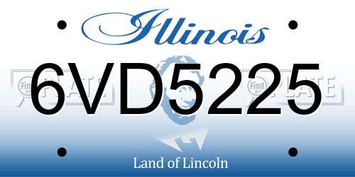 6VD5225 Illinois License Plate