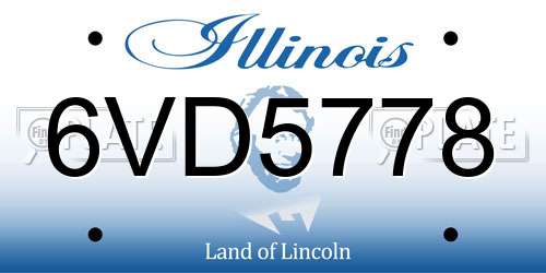 6VD5778 Illinois License Plate