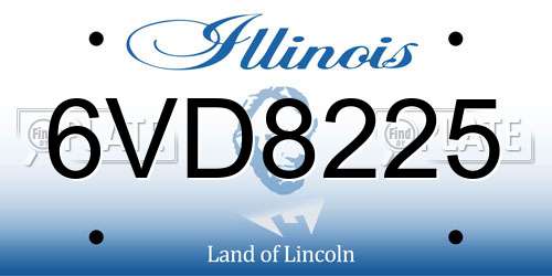 6VD8225 Illinois License Plate