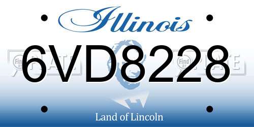 6VD8228 Illinois License Plate