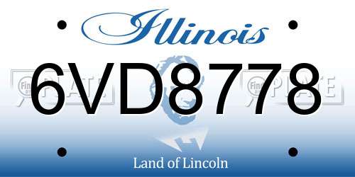 6VD8778 Illinois License Plate