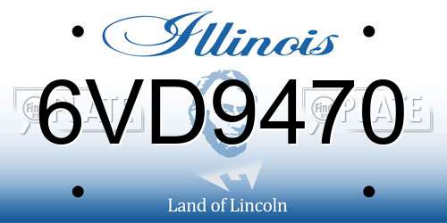 6VD9470 Illinois License Plate