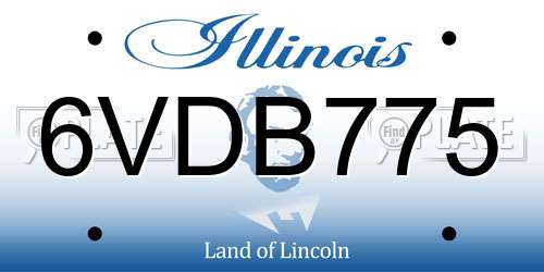 6VDB775 Illinois License Plate