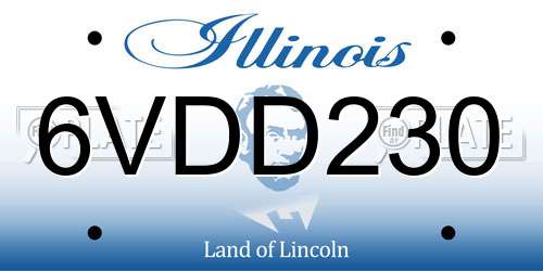 6VDD230 Illinois License Plate