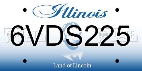 6VDS225 Illinois License Plate