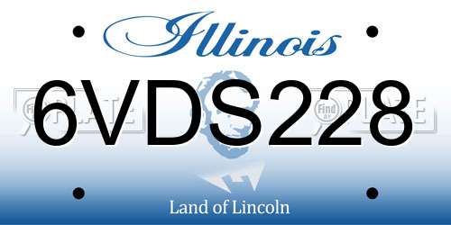 6VDS228 Illinois License Plate