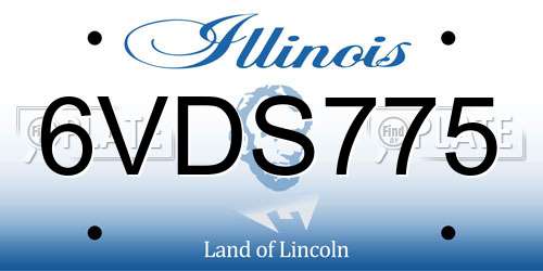 6VDS775 Illinois License Plate