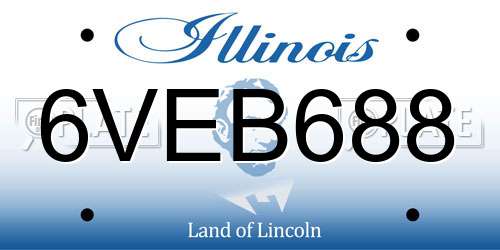 6VEB688 Illinois License Plate