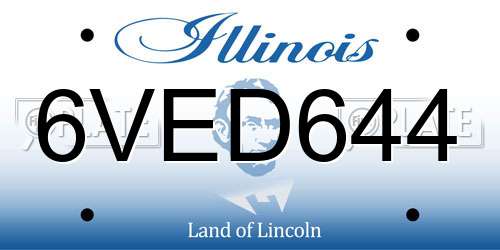 6VED644 Illinois License Plate