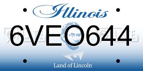 6VEO644 Illinois License Plate