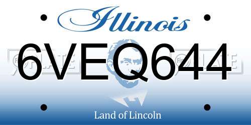 6VEQ644 Illinois License Plate