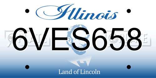 6VES658 Illinois License Plate