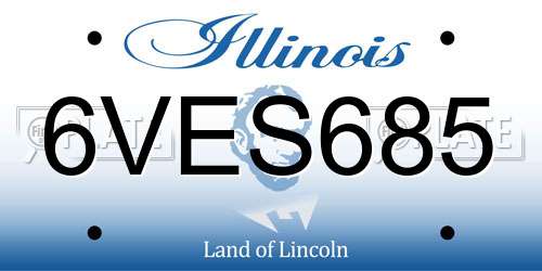 6VES685 Illinois License Plate