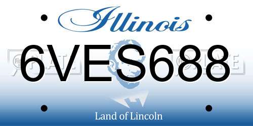 6VES688 Illinois License Plate